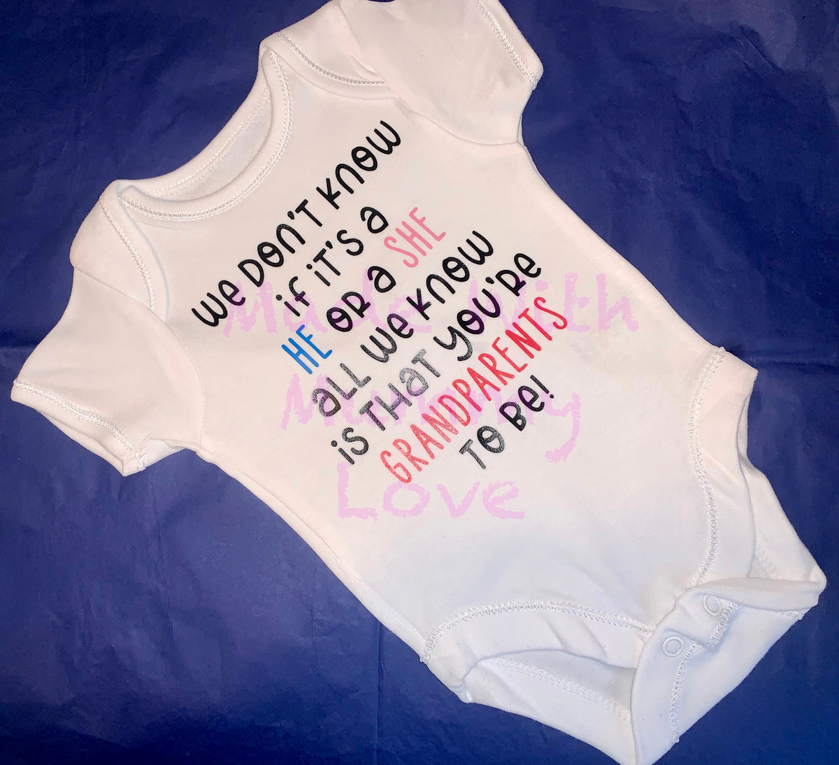 Grandparent Reveal Baby Grow – MadeWithMummyLove